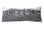HomeRoots Cream 35' White Detroit Daylight Skyline Lumbar Decorative Pillow