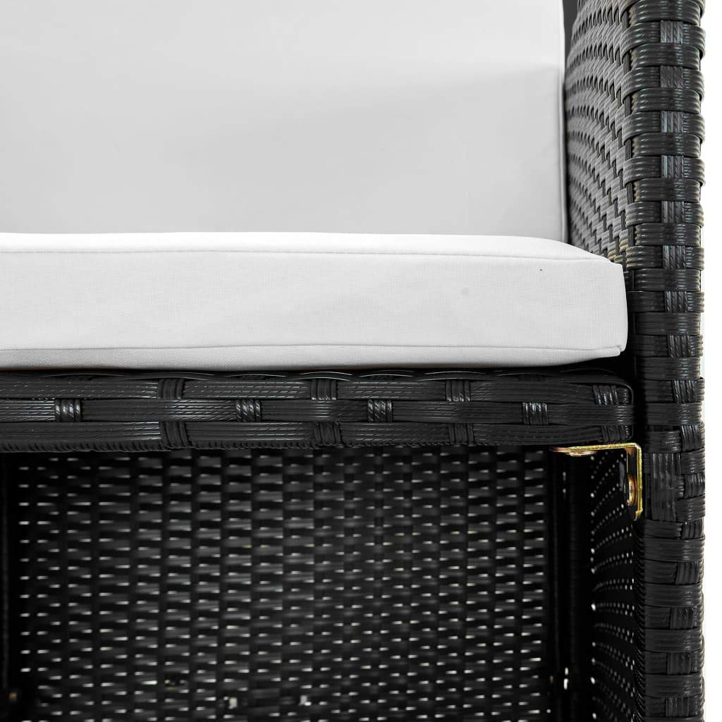 vidaXL 11-Piece Poly Rattan Patio Dining Set - Includes Table, Chairs & Cushions, Removable Covers, Weatherproof, Gray