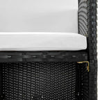 vidaXL 11-Piece Poly Rattan Patio Dining Set - Includes Table, Chairs & Cushions, Removable Covers, Weatherproof, Gray