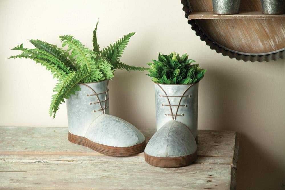 Manual Imfsbt Metal Boots Planter Set Of 2, Multicolor
