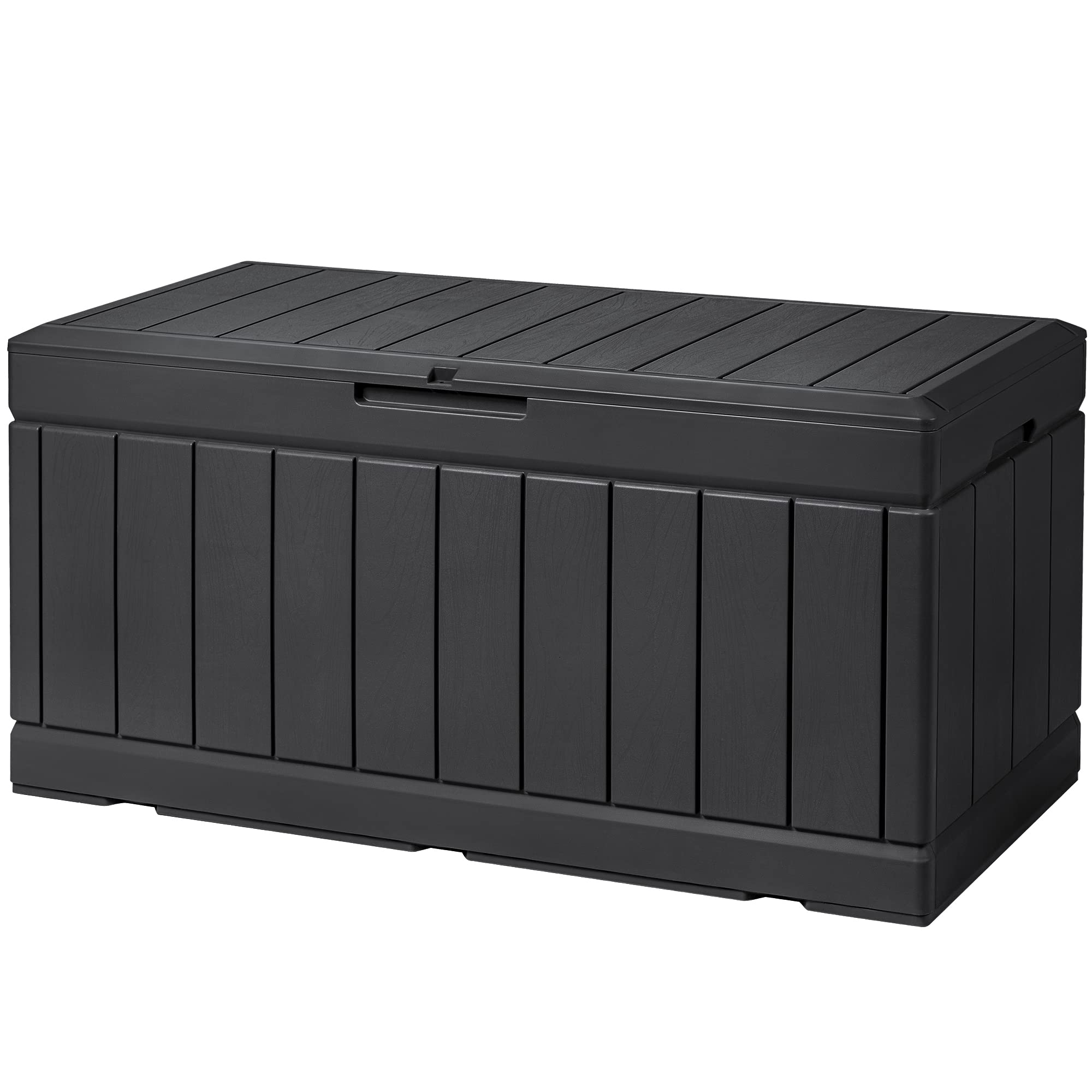 Devoko 85 Gallon Deck Box Lockable Resin Outdoor Storage Box Waterproof Outdoor Container For Patio Furniture Cushions, Pillow A