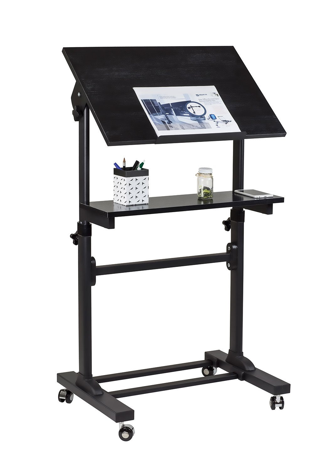 Mobile Lectern Stand Up Desk