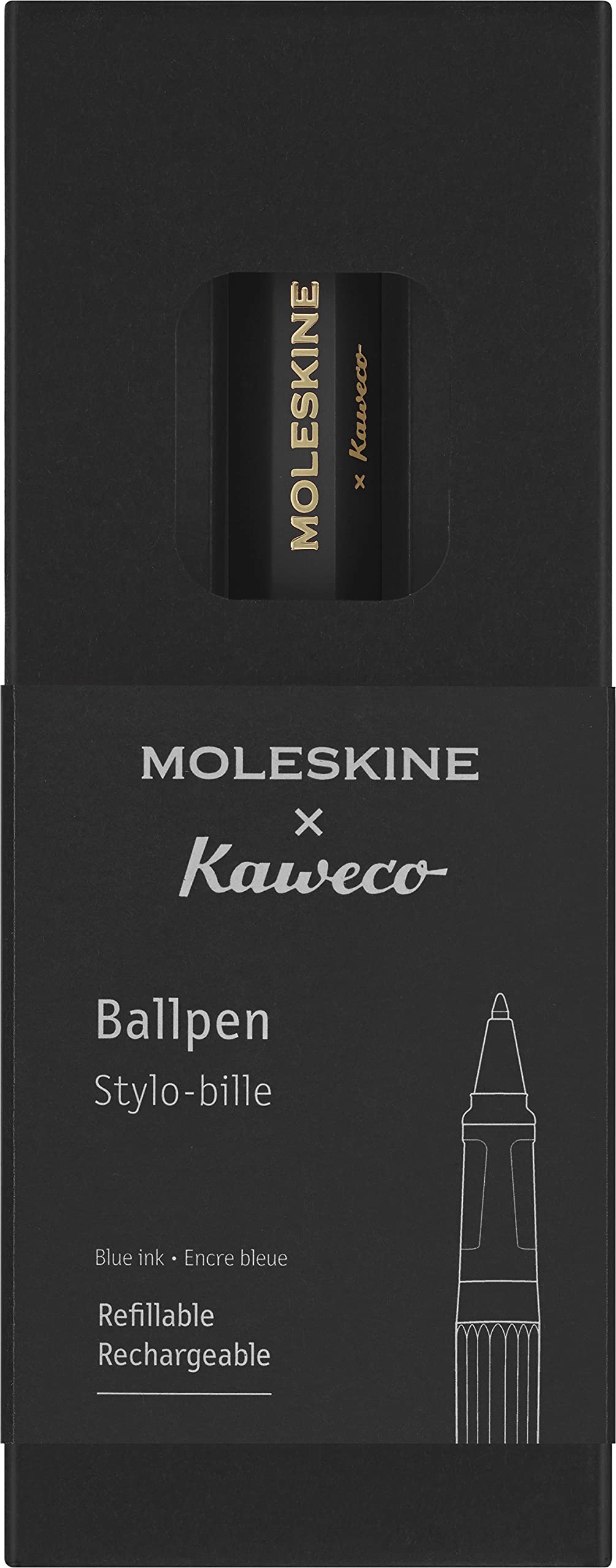 Moleskine X Kaweco, Ballpen, 1.0Mm Point, Black With Blue Ink