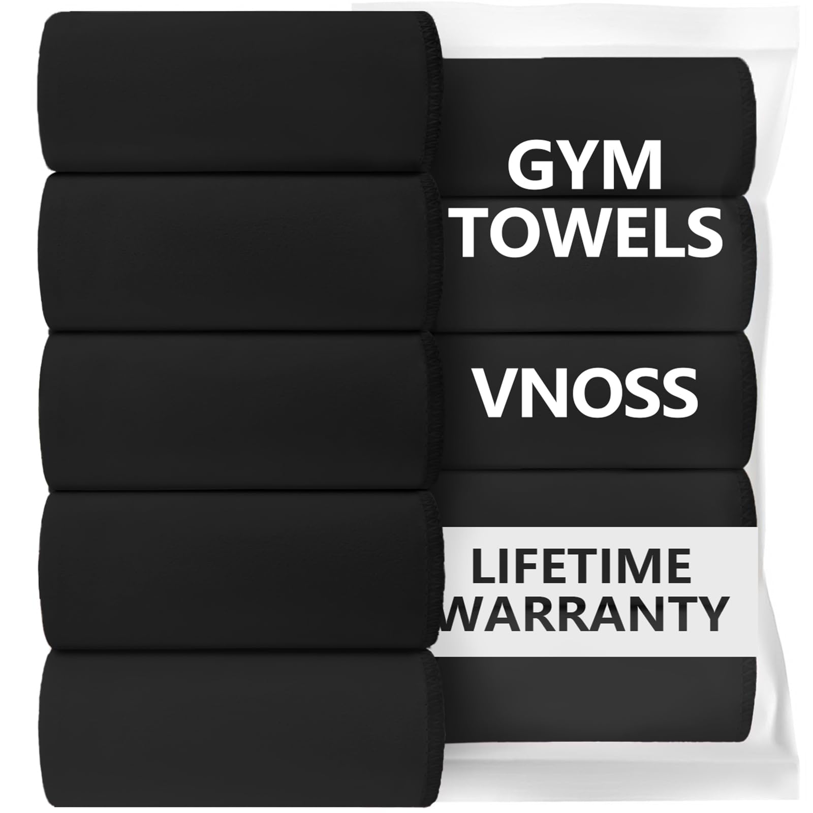 Vnoss Microfiber Quick Dry Gym Towels, Lint Free Odor-Free Absorbent Fiber, Fast Drying, Men & Women Workout Gear for Body Sweat