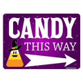 Interstate SignWays Candy This Way Halloween Sign (Arrow Pointing Right) Sign, Includes Holes, 3M Quality Reflective, Aluminum, 