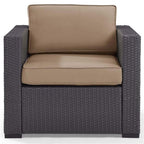 Crosley Furniture Biscayne Outdoor Chair, Wicker Patio Chairs for Porch, Deck, Balcony, Backyard, Brown with Mocha Cushions