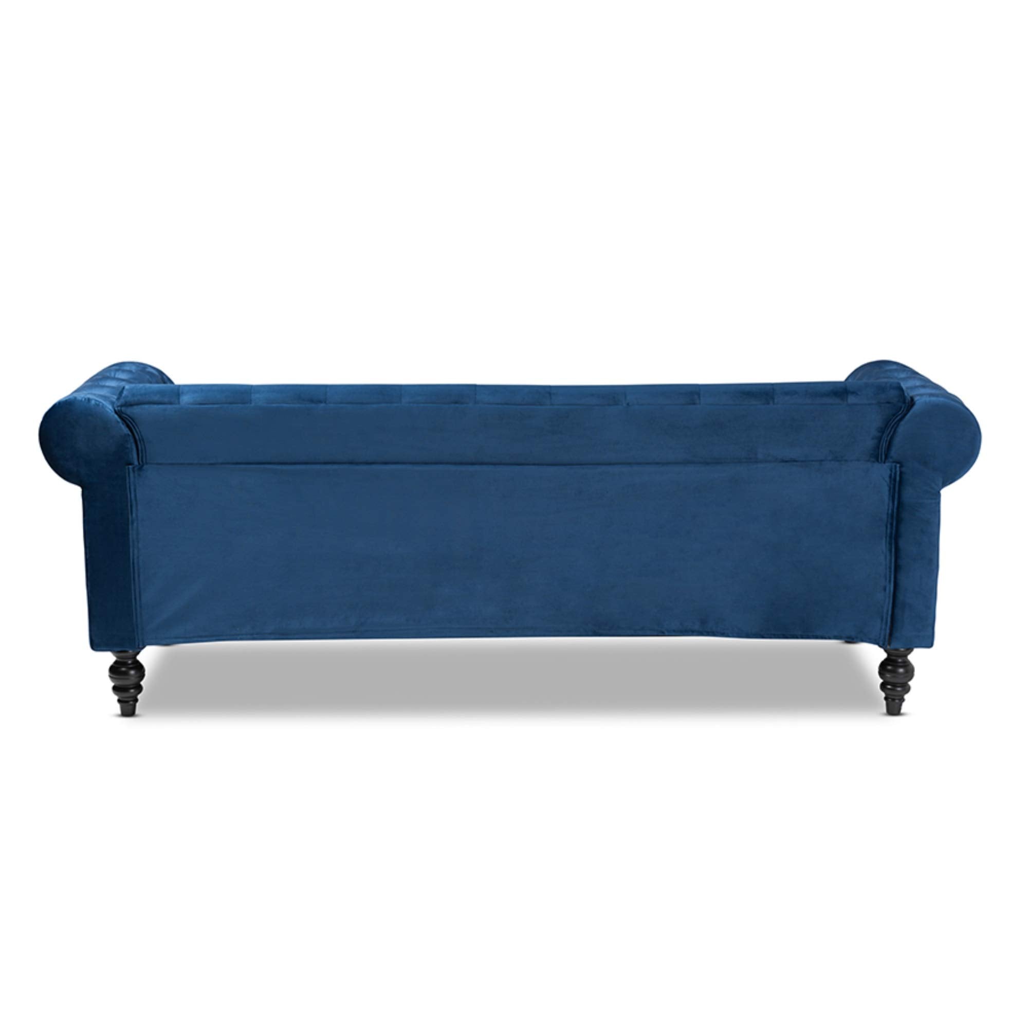 Baxton Studio Emma Traditional and Transitional Grey Velvet Fabric Upholstered and Button Tufted Chesterfield Sofa