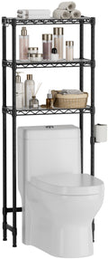 Golpart 3-Tier Over The Toilet Storage Shelf,Heavy Duty Adjustable Metal Bathroom Rack with Toilet Paper Holder & Hooks,Space-Sa