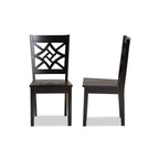 Baxton Studio Nicolette Modern and Contemporary Dark Brown Finished Wood 2-Piece Dining Chair Set