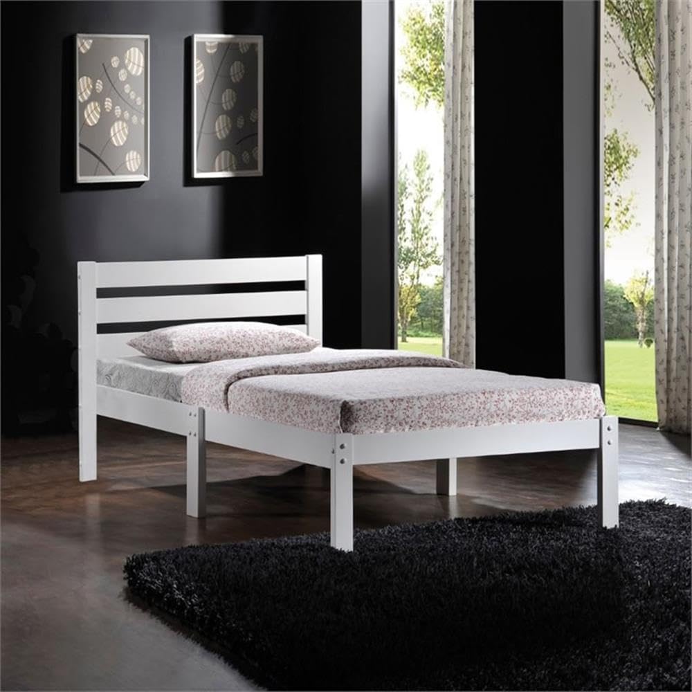 Acme Furniture Donato Twin Wooden Platform Bed in White