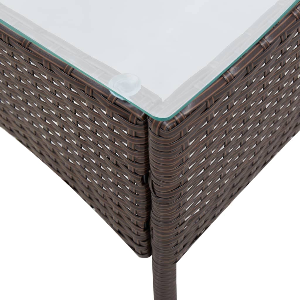 4 Piece Patio Lounge Set With Cushions Poly Rattan Brown