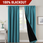 H.Versailtex 100% Blackout Curtains For Bedroom With Black Liner Full Room Darkening Curtains Thermal Back Tab/Rod Pocket Window