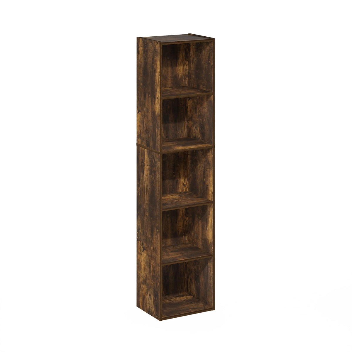 Furinno Pasir 5-Tier Open Shelf Bookcase, Amber Pine