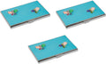 Stephanie Imports Set Of 3 Slim & Minimalist Metal Business Card Holder Unisex Case With Enamel Insert (Abstract Butterfly)