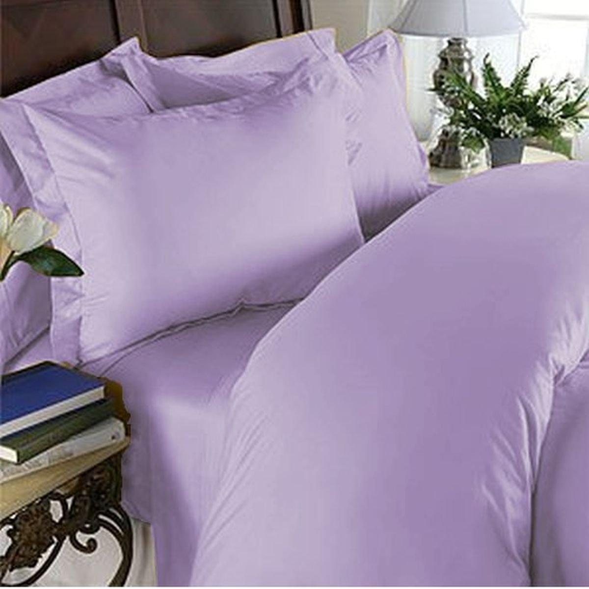 Elegant Comfort Ultra Soft 4-Piece Bed Sheet Set - 1500 Premium Hotel Quality Microfiber, Wrinkle & Fade Resistant, Includes Fla
