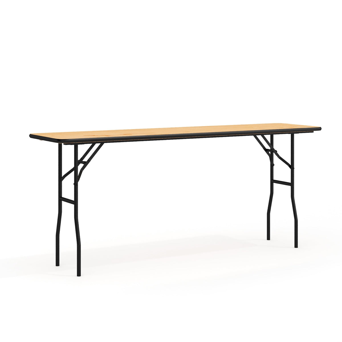 Flash Furniture Gael 6' Wood Folding Training and Event Table, Rectangular Folding Training Table with Smooth Clear Coated Finished Top, Natural