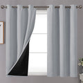 Youngstex Light Grey 100% Blackout Curtains 54 Inch Length, Grommet Thick Full Light Blocking Bedroom Window Drapes For Nursery