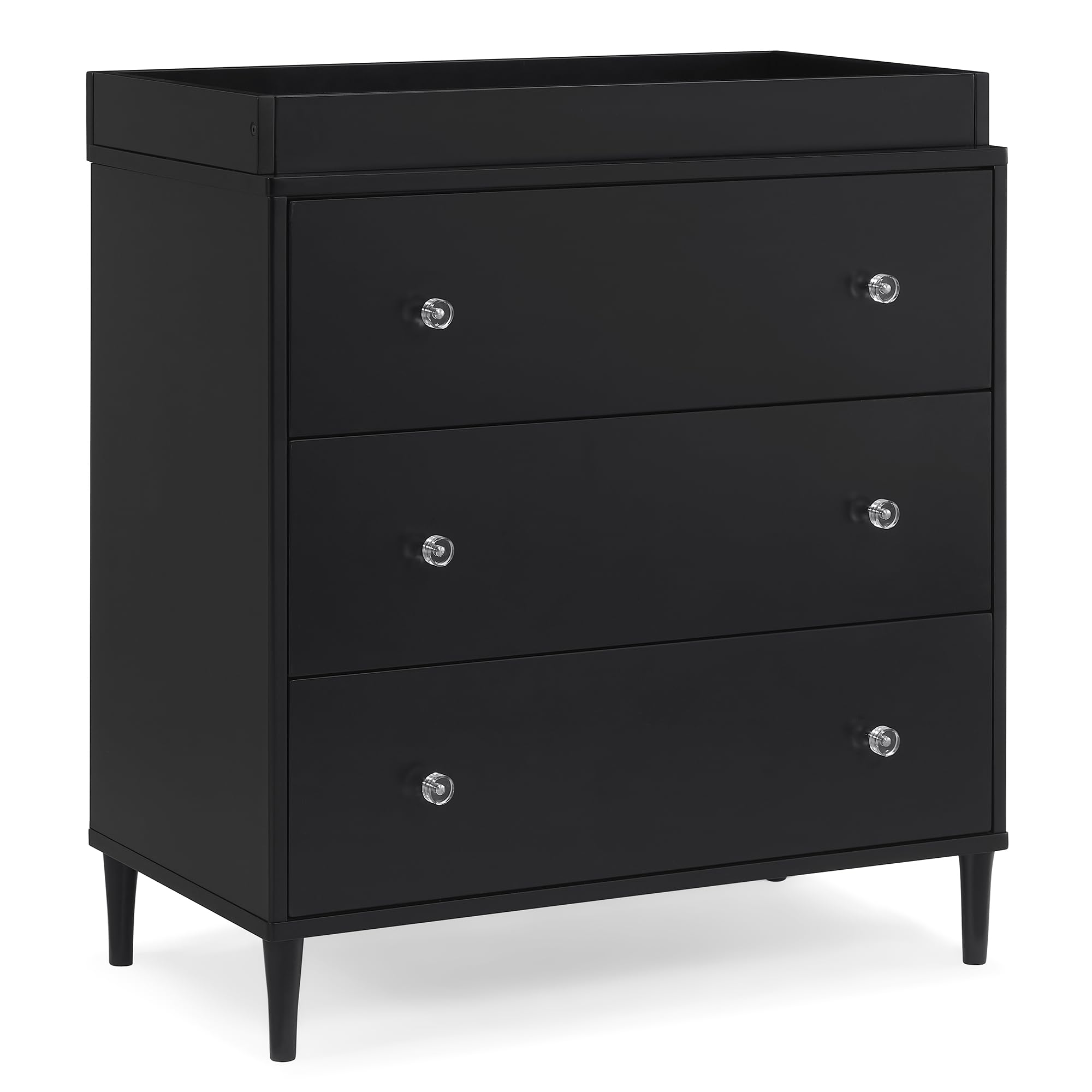 Delta Children Bowie 3 Drawer Dresser With Changing Top, Black Ebony
