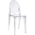 Modway Casper 19" Modern Plastic Dining Side Chair In Clear Finish