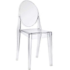 Modway Casper 19" Modern Plastic Dining Side Chair In Clear Finish