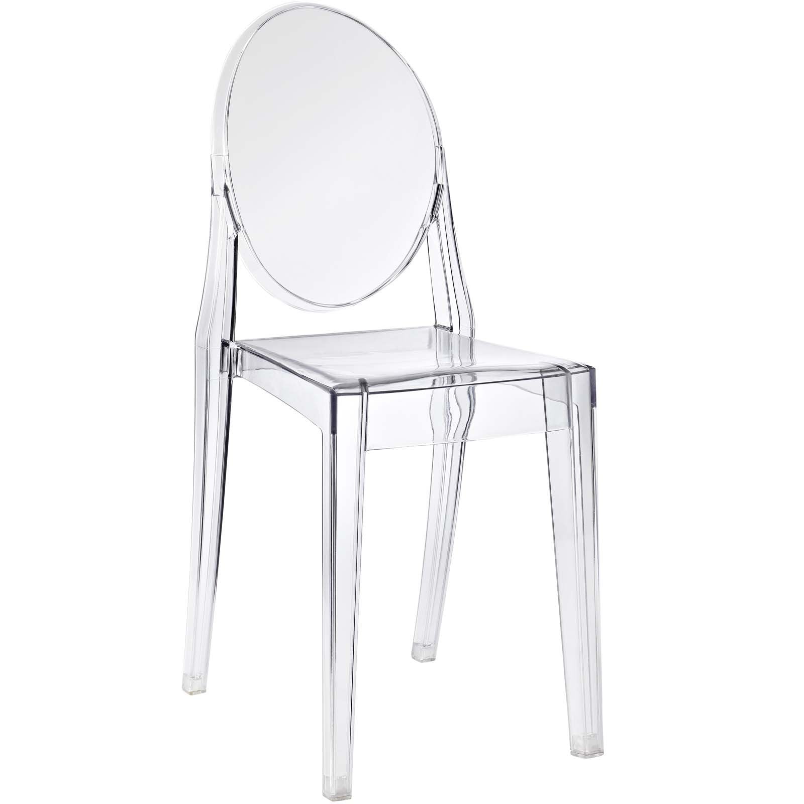 Modway Casper 19" Modern Plastic Dining Side Chair In Clear Finish