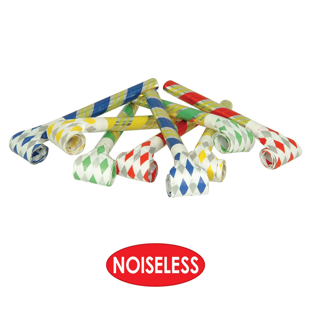 Beistle Noiseless Blowouts 16 Pack Paper Multicolor 16" Party Favors
