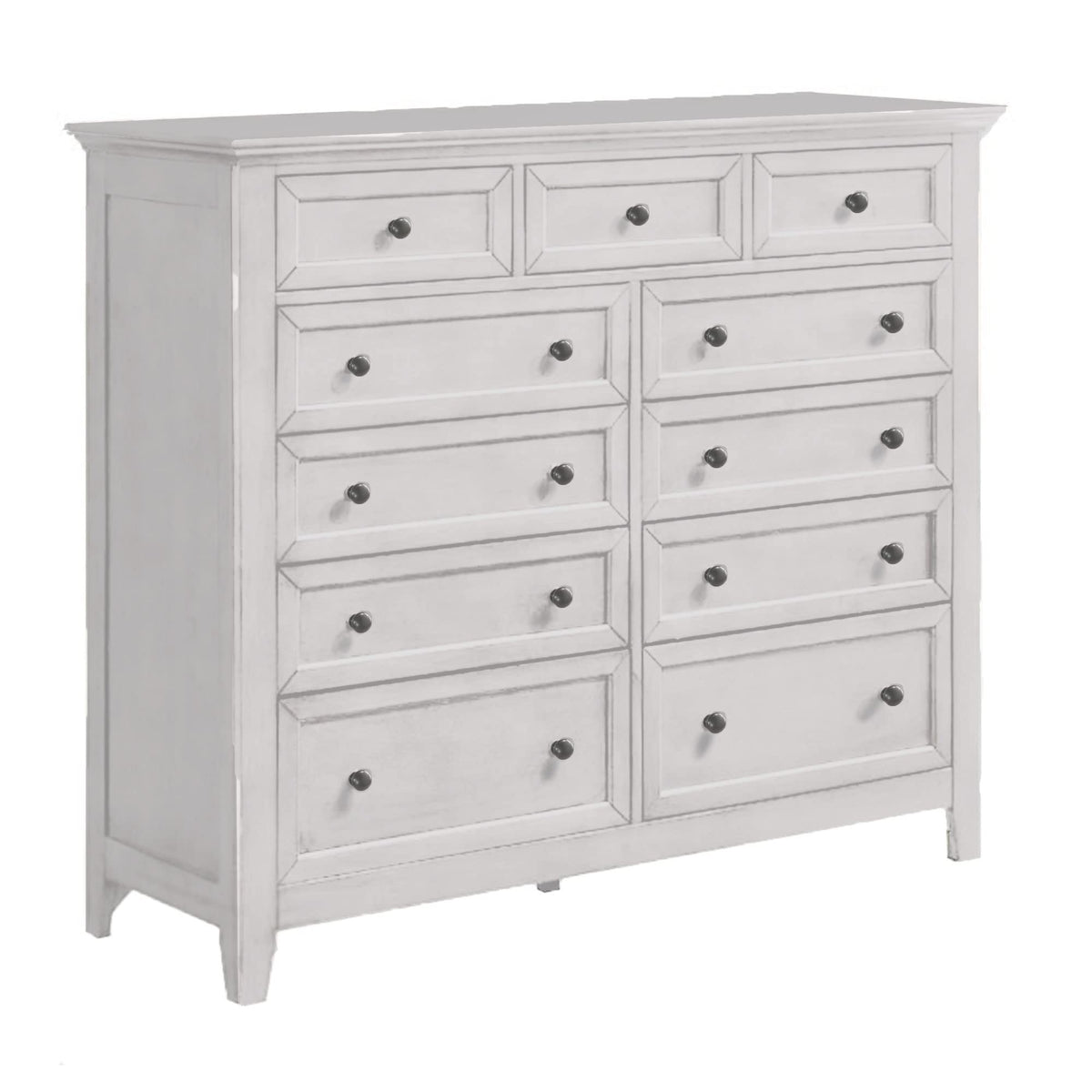 Intercon San Mateo Gentlemen's Chest with 11 Drawers, Rustic White Dresser