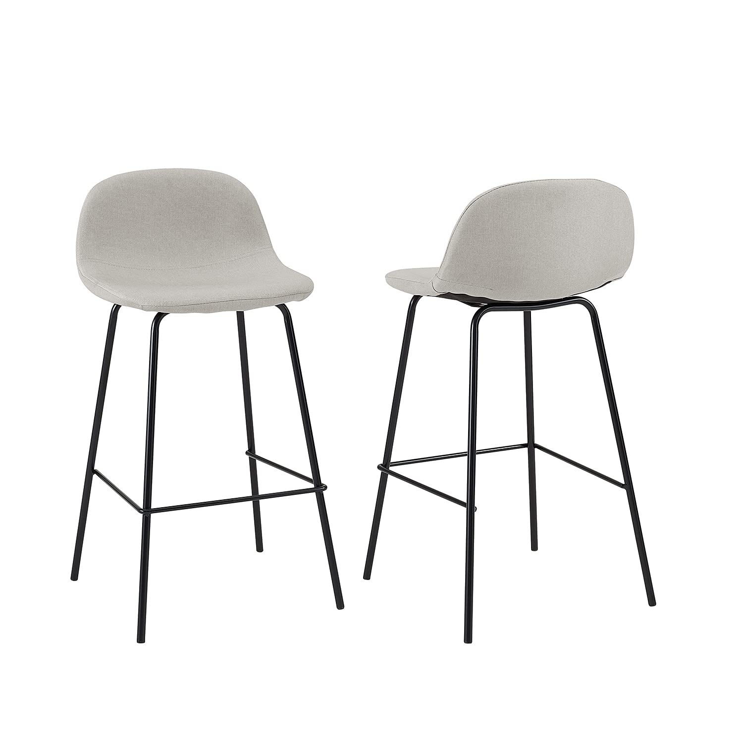 Crosley Furniture CF501725-OL Riley Counter Stool (Set of 2), Oatmeal/Matte Black