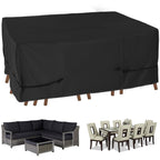 Nettypro Patio Table Cover Rectangular 78 X 52 Inch, Waterproof Outdoor Furniture Set Covers For Dining Table And Chair Rectangle, Black