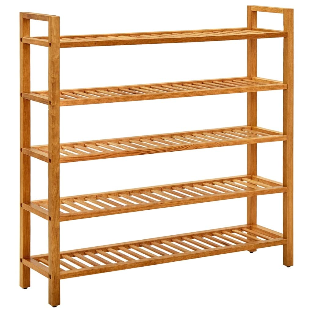 vidaXL Solid Oak Wooden Shoe Rack - Thumbnail 3