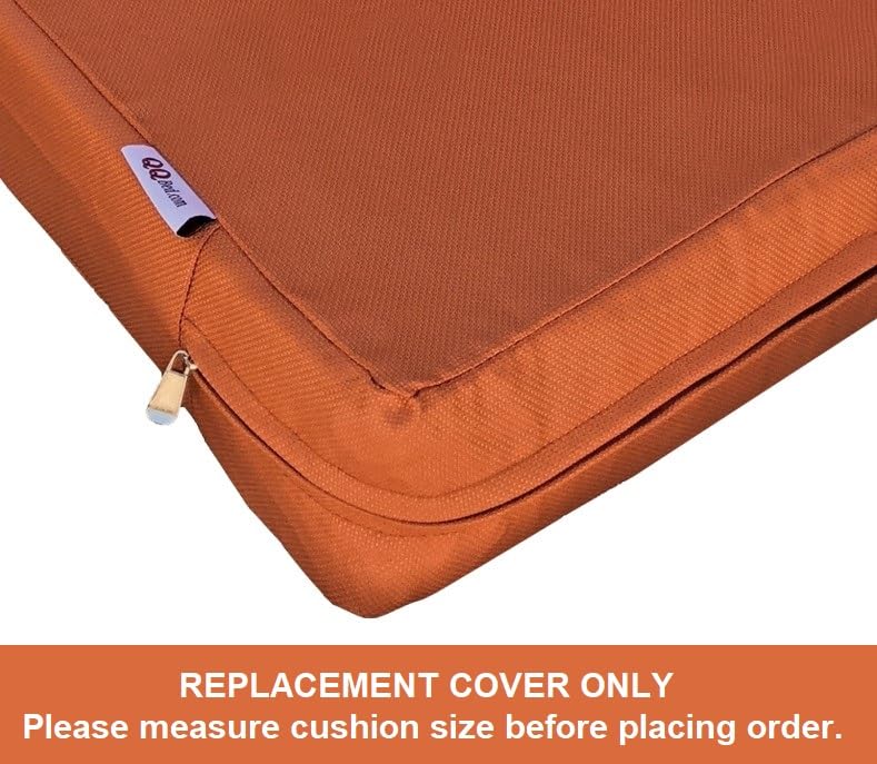 Qqbed 2 Pack Outdoor Patio Chair Pillow Seat Water-Resistant Cushion Covers In Rust Color 24'X22'X4' - Replacement Covers Onl