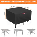 Agustone Patio Table Cover, 38 Inch Square Outdoor Table Cover, Waterproof Protective Covers Patio Furniture Covers - 38 X38 X 2