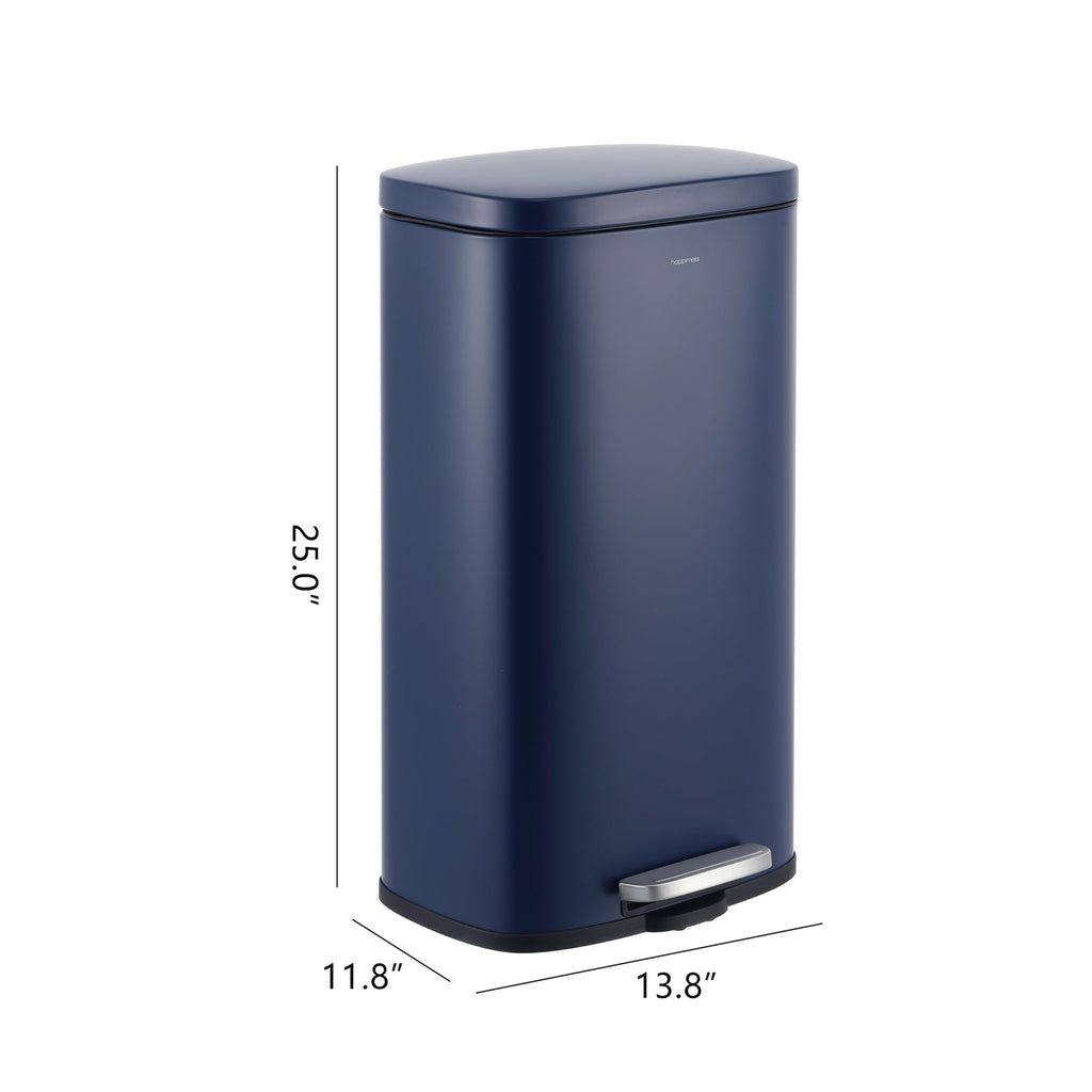 Happimess Hpm1011E Curtis 8-Gallon Step-Open Trash Can, Fingerprint Resistant, Modern, Minimalistic For Home, Kitchen, Laundry R