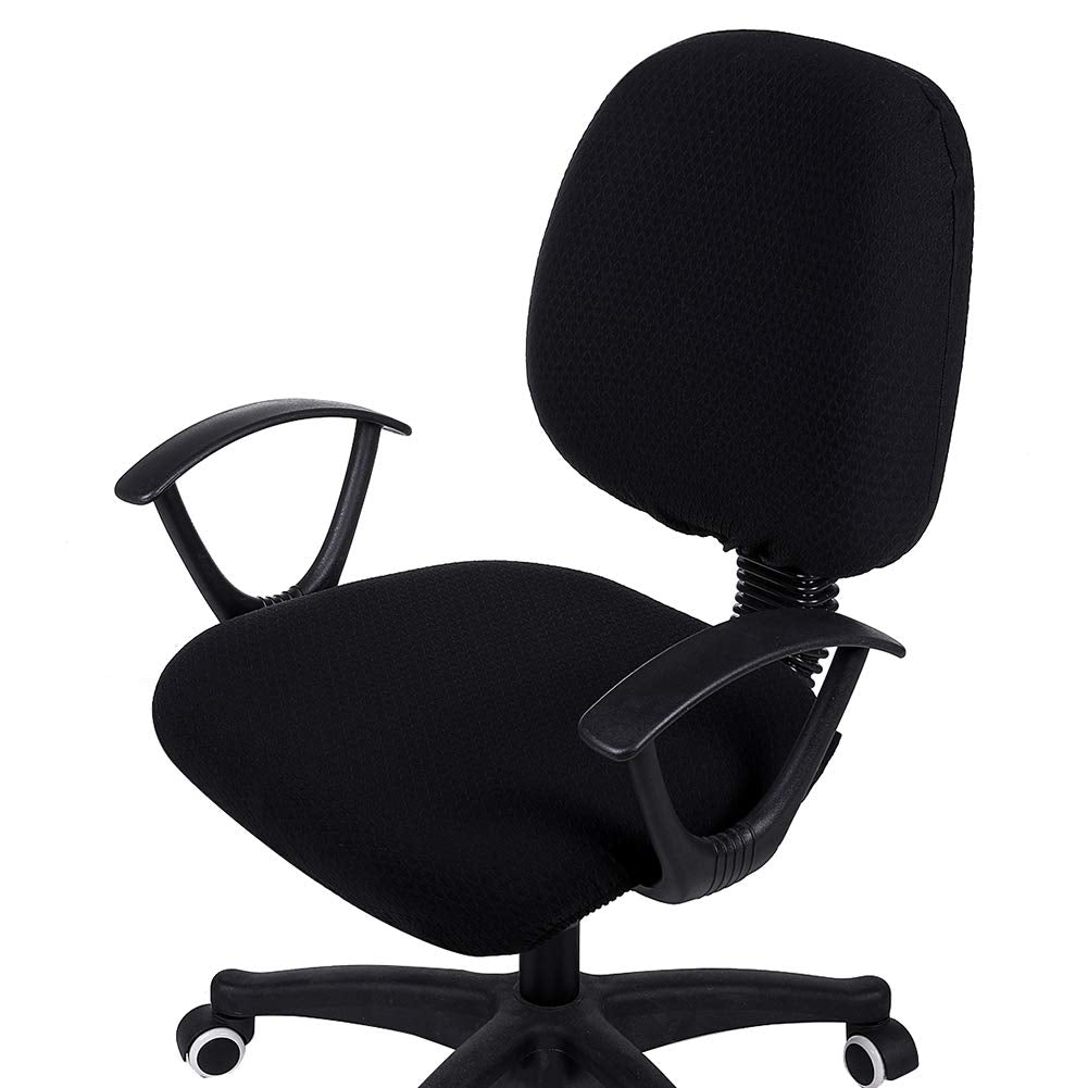 Smiry Office Computer Chair Covers, Stretch Jacquard Universal Desk Rotating Chair Slipcovers Protector, Seat Cover + Backrest C