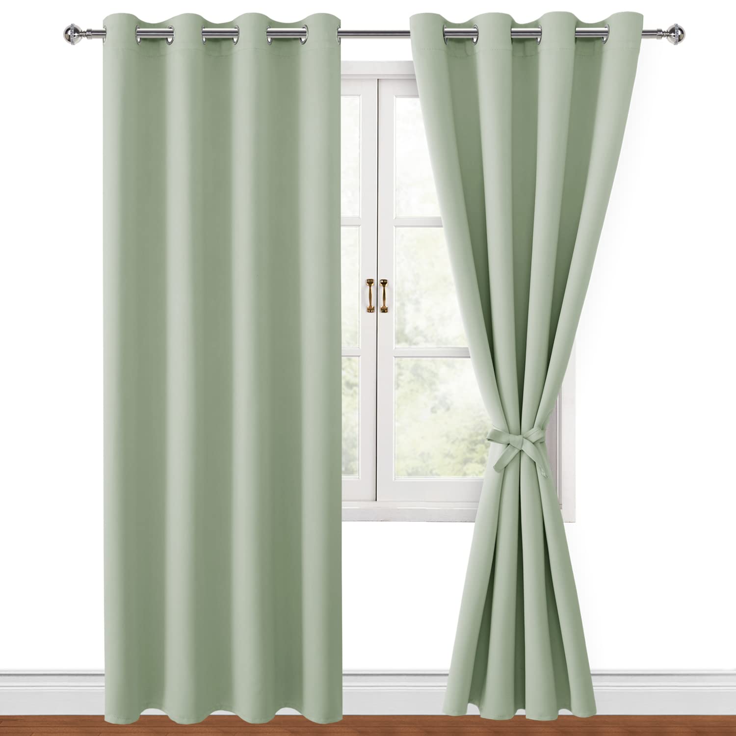 Hiasan Blackout Curtains for Bedroom, 52 x 96 Inches Long - Thermal Insulated & Light Blocking Window Curtains for Living Room/K