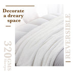 Lbro2M Double Sided Sherpa Blanket,King Size Super Soft Fuzzy Plush Warm Cozy Fluffy Throw Reversible Luxurious Blankets (White)