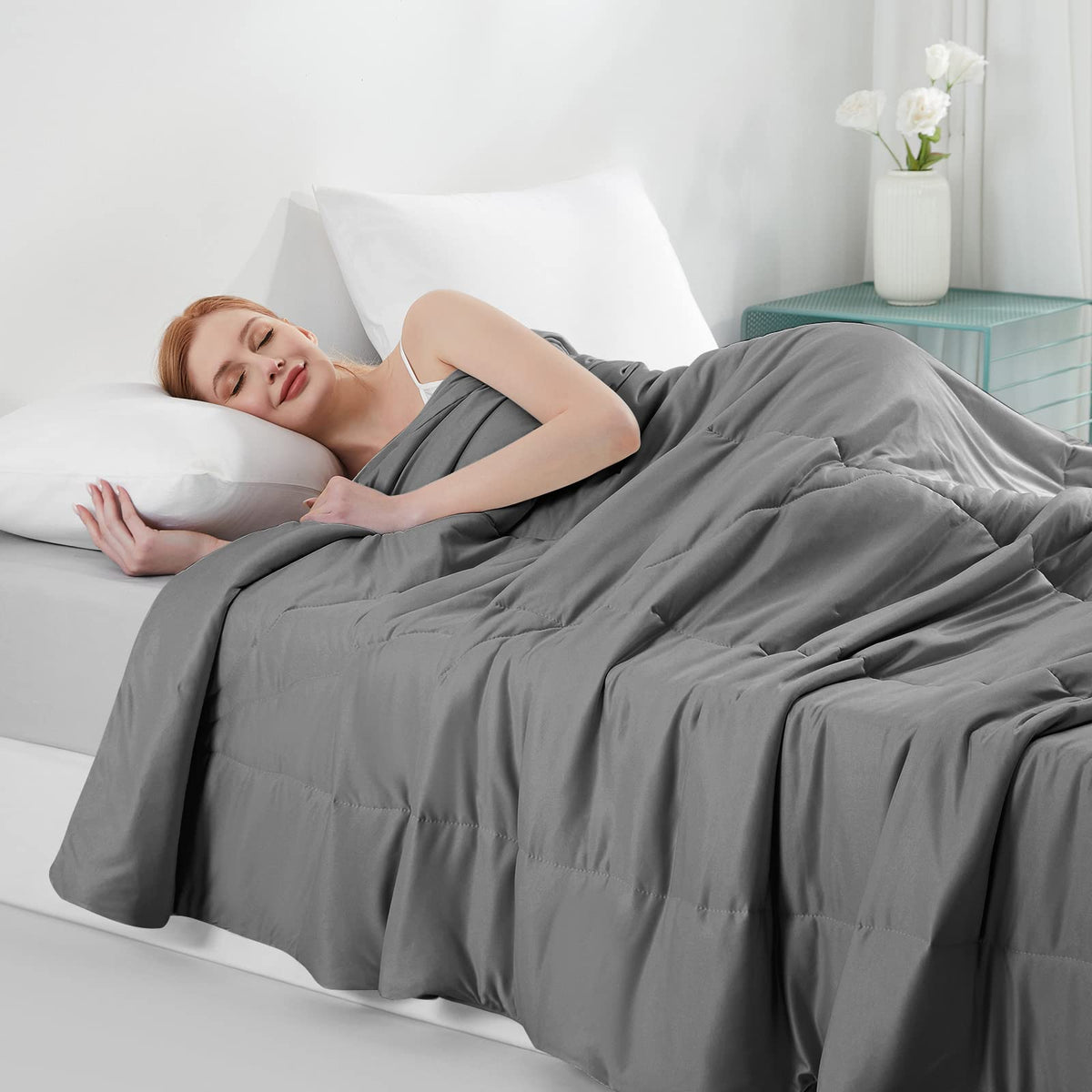 Elegear Revolutionary Cooling Comforter King Absorbs Body Heat To Keep Cool, Cooling Blanket For Hot Sleepers Japanese Arc-Chill