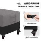 Easy-Going Patio Coffee Table Cover Small Outdoor Rectangular Table Cover, Uv Resistant Waterproof Patio Furniture Cover (48'Lx28'Wx16'H, Gray/Black)