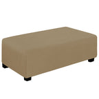 Easy-Going Stretch Ottoman Cover Folding Storage Stool Furniture Protector Soft Rectangle Slipcover With Elastic Bottom (Ottoman Xx-Large, Tan)