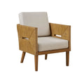 INK+IVY Handcrafted Rattan Upholstered Natural Accent Arm Chair II100-0495