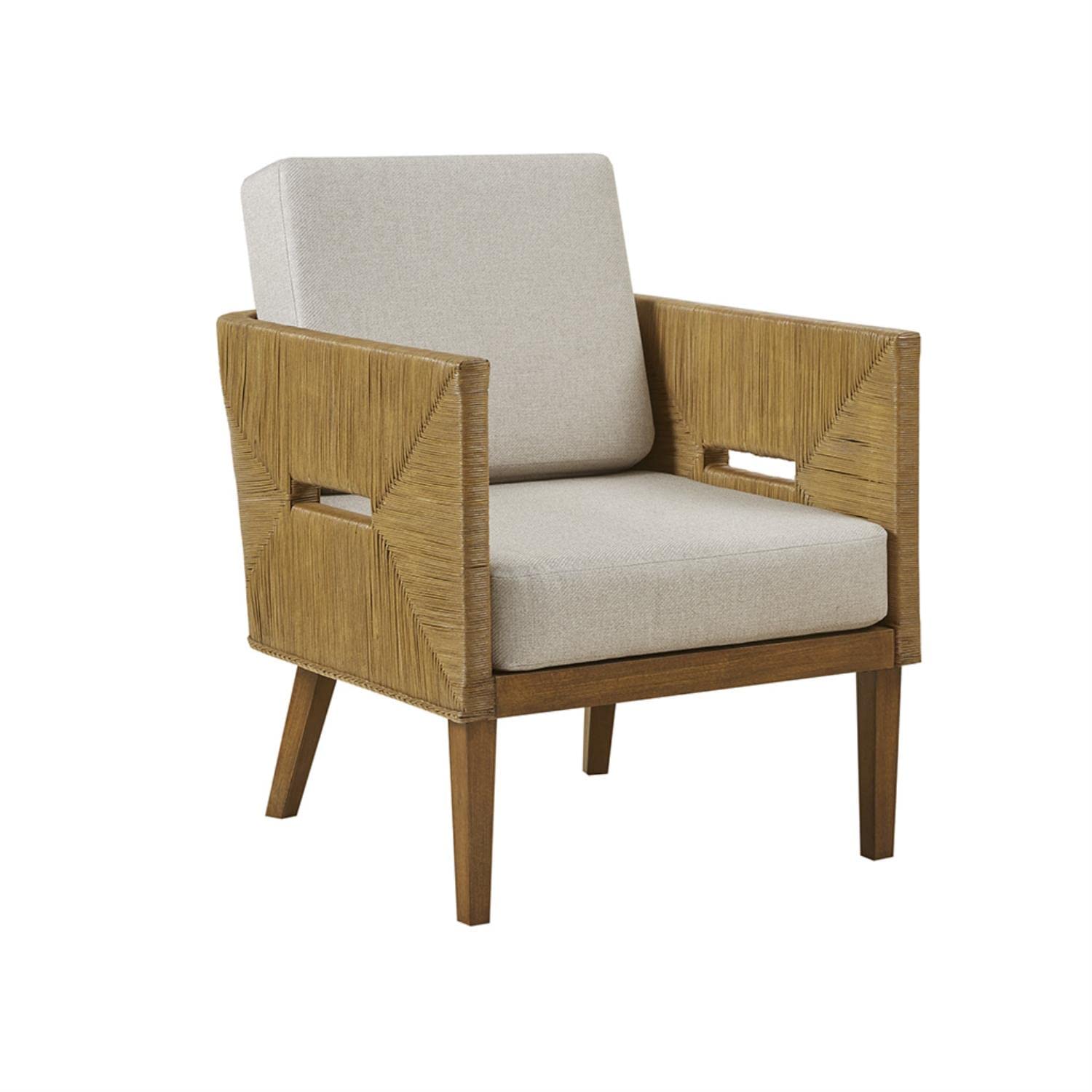 INK+IVY Handcrafted Rattan Upholstered Natural Accent Arm Chair II100-0495