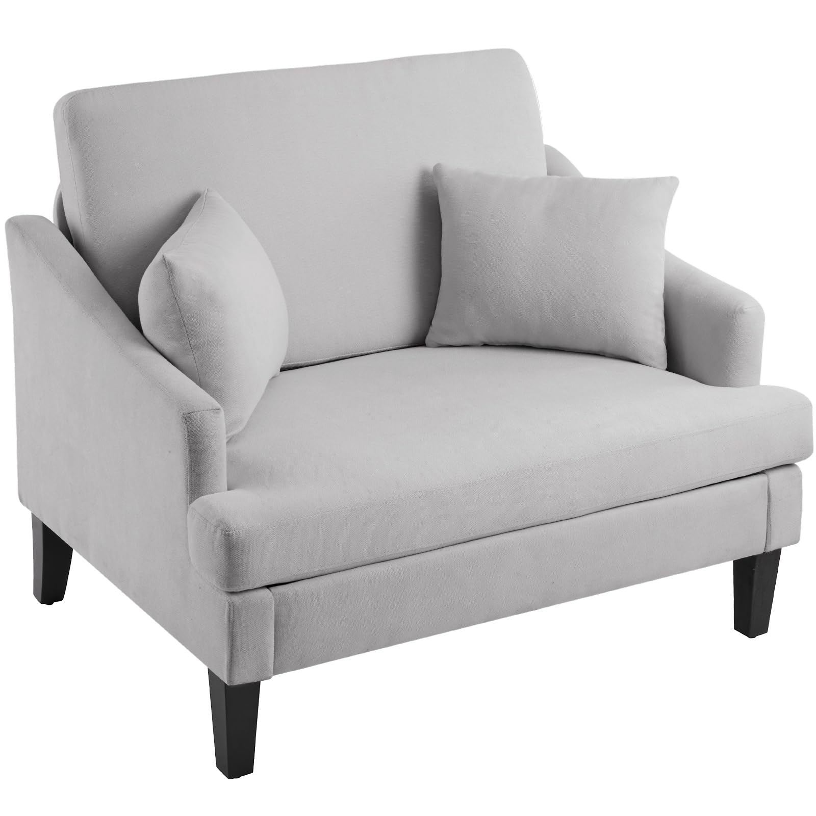 Bezseller Oversized Accent Chair, 33.5' Wide Seat Comfy Armchair With 2 Pillows, Upholstered Big Reading Chair, Modern Single S