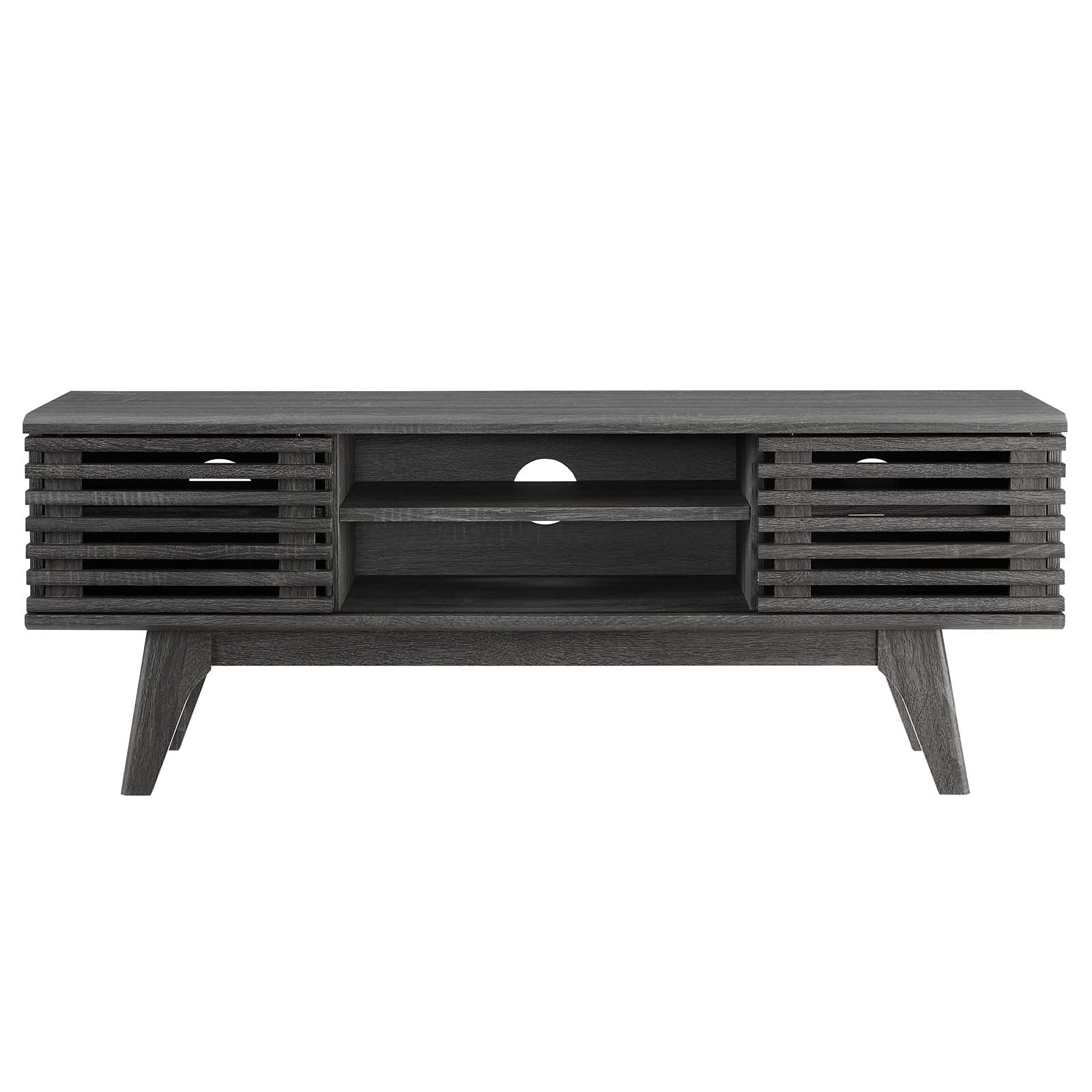 Modway Render Mid-Century Modern Low Profile 46 Inch Media Console TV Stand in Charcoal, 46&quot;