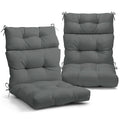 Eagle Peak Tufted Outdoor/Indoor High Back Patio Chair Cushions, Set Of 2, 46' X 22', Gray