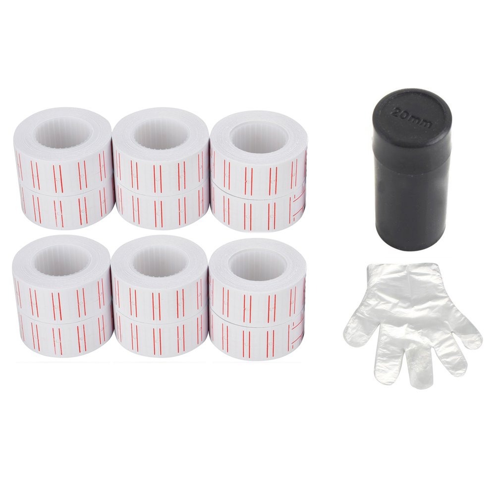 Mflabel 12 Rolls 7200Pcs White Price Gun Labels For Mx-5500