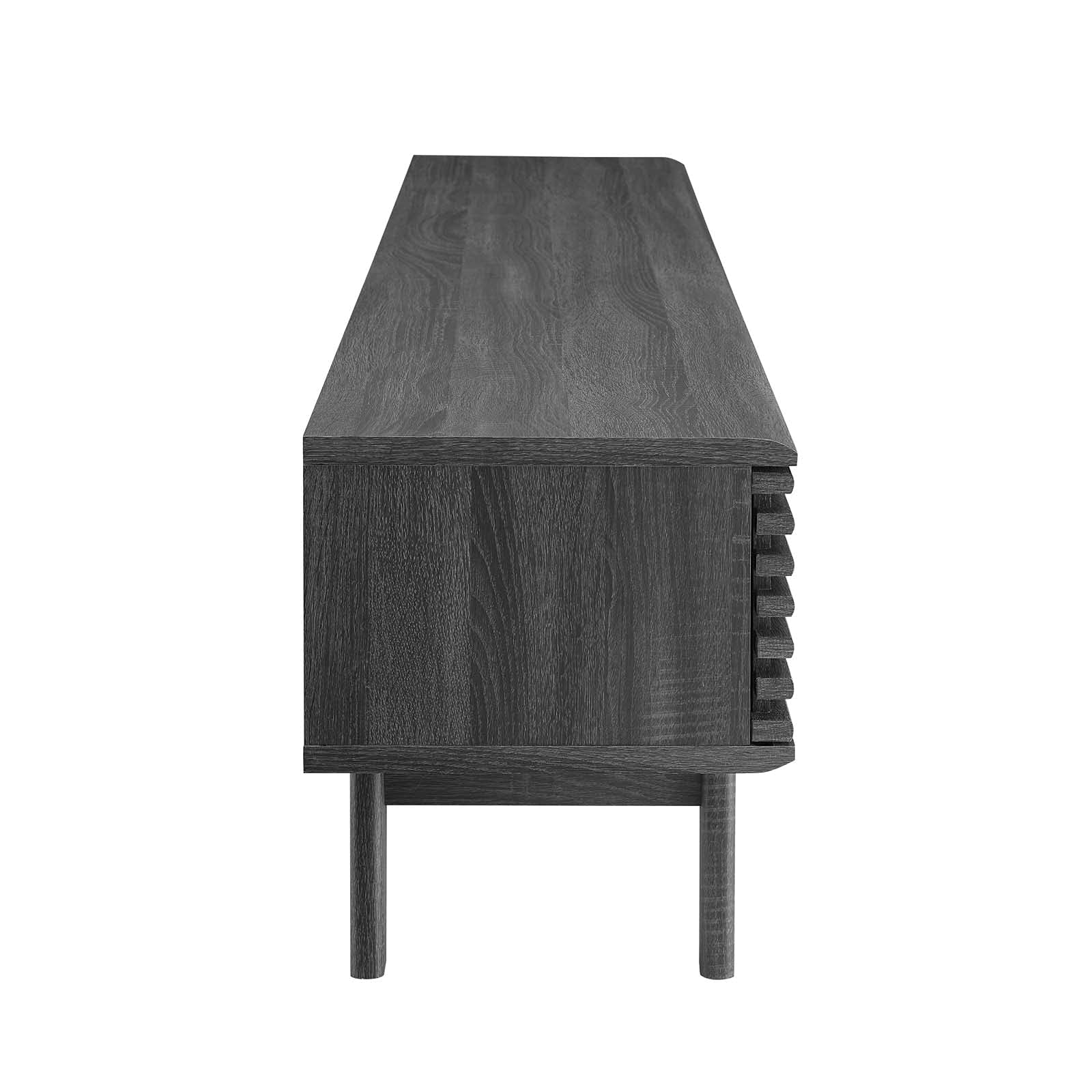 Modway Render Mid-Century Modern Low Profile 70 Inch Media Console TV Stand in Charcoal, 70&quot;