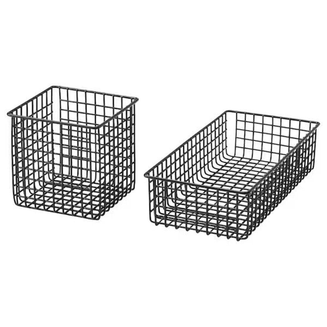 IKEA PLUGGLAND Wire basket, set of 2, black