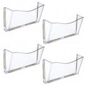 Azar Displays 250035 Clear Single Pocket Wall File With Double-Sided Adhesive Tape, 4 Pack