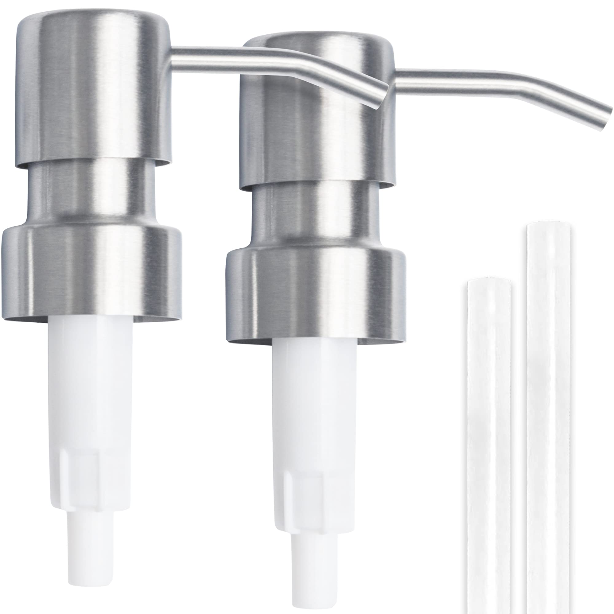 Bathroom Countertop Soap Dispensers (Brushed Nickel, 2 Pack)