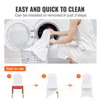 Vevor 12 Pcs Flat-Front Chair Covers Polyester Spandex Chair Cover Stretch Slipcovers, Wedding, Holiday, Banquet, Party, Celebration, Dining, White